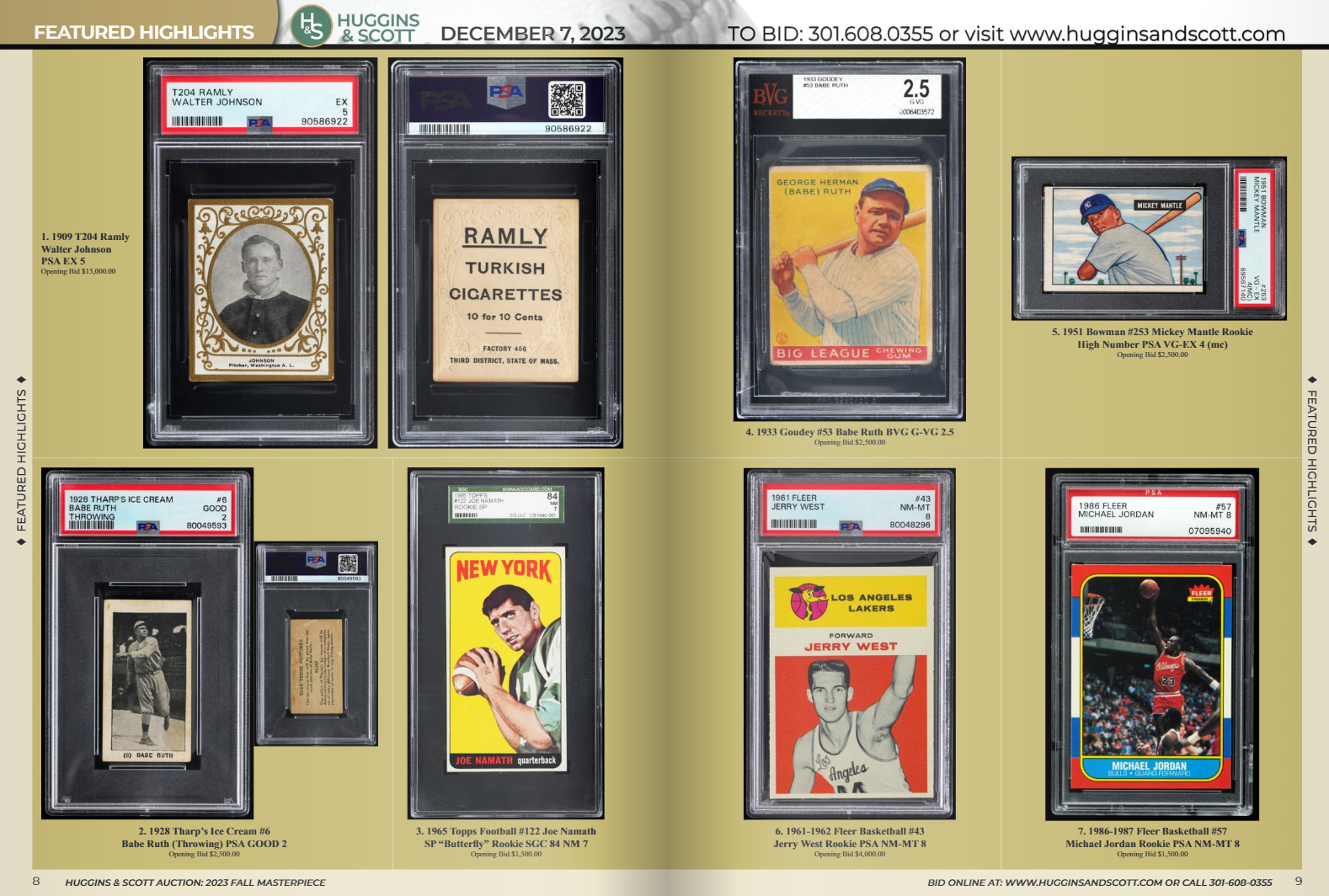 Huggins & Scott Fall Auction Showcases Vintage Cards and Notre Dame Memorabilia, Including Rare Autograph Collection