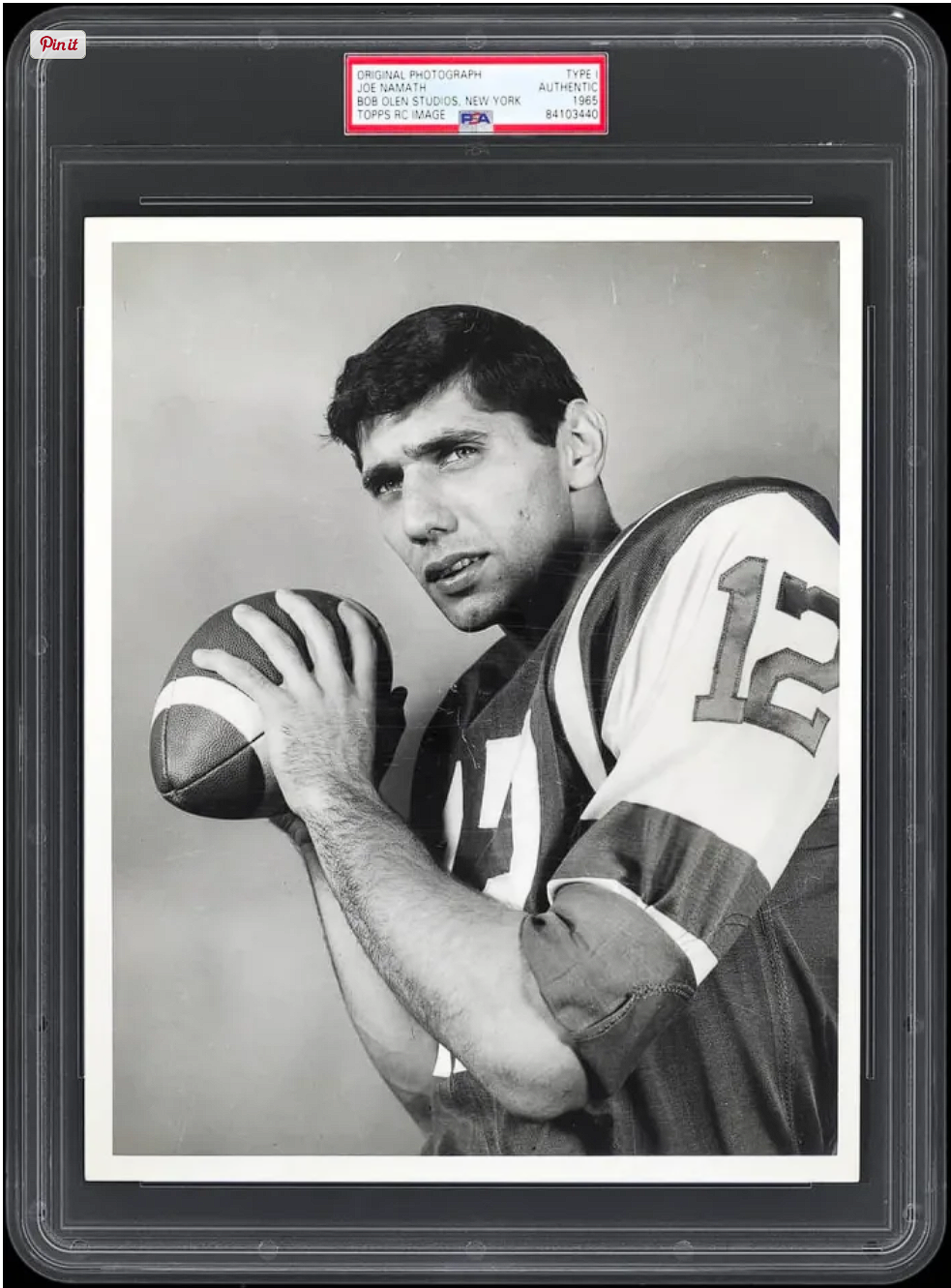Joe Namath's 1965 Rookie Card Photo Fetches Six Figures at Goldin Auction