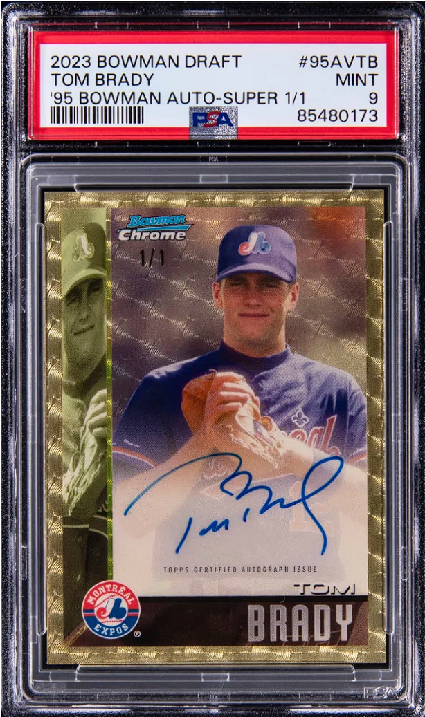 Bowman Tom Brady 1/1 Superfractor Baseball Card Hits Market at Goldin