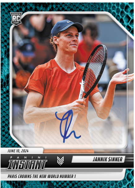 Tennis Prodigy Jannik Sinner Joins Panini Instant with Exclusive Trading Card
