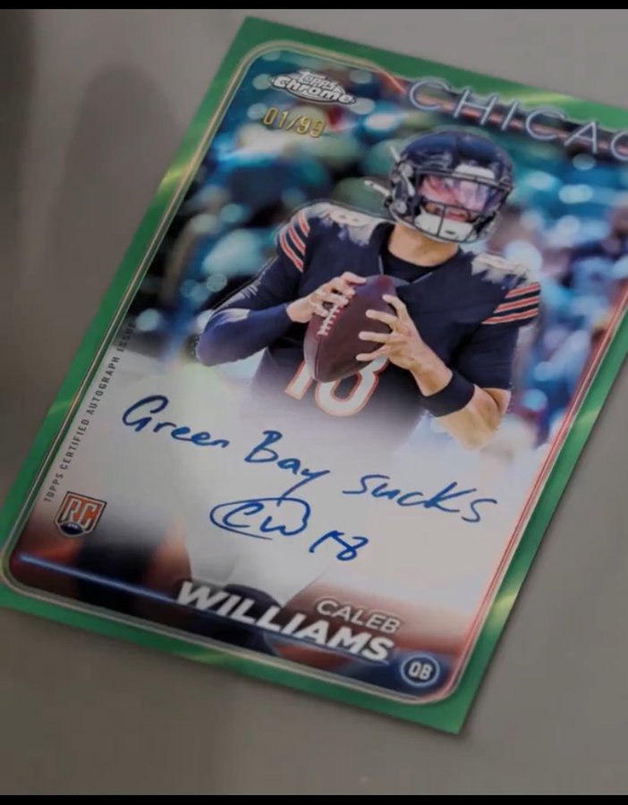2024 Topps Chrome Football: Caleb Williams’ “Green Bay Sucks” Autograph Ignites Hobby and Rivalry