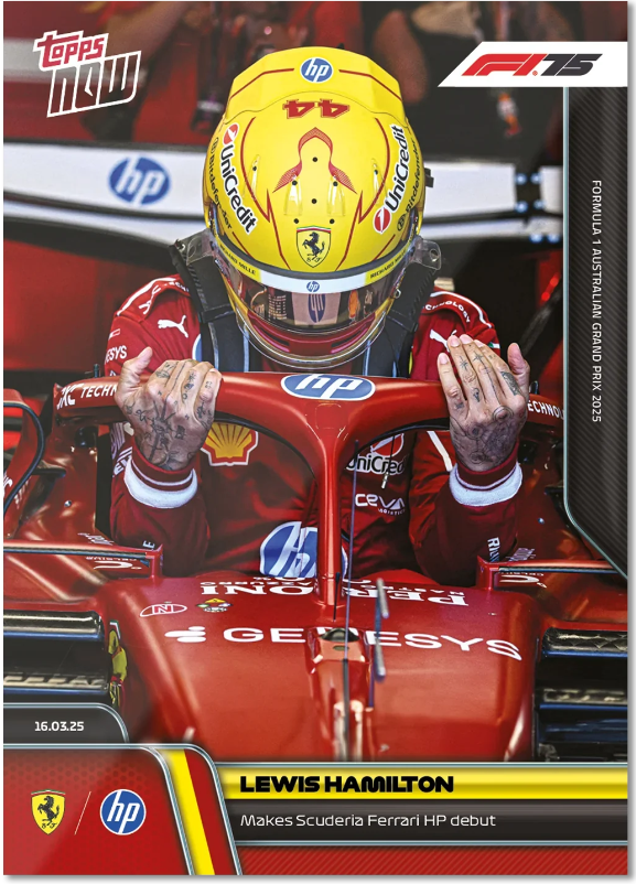 Lewis Hamilton First Ferrari Trading Card Arrives