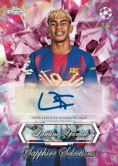 2025-26 Topps Chrome Sapphire UEFA Club Competitions Checklist, Box Details and Key Cards
